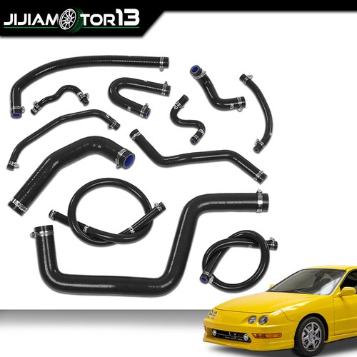 Fit For 1994-01 Honda Acura Integra RS LS GS B18B1 Black Silicone Radiator Hose - Picture 12 of 12