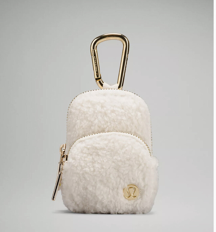 Lululemon Clip On Nano Backpack Ivory Fleece NWT Gold Hardware NWT