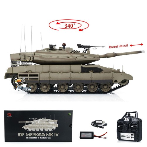 1:16 7.0 IDF Merkava MK IV RC IR Tank HengLong 3958 Model Barrel Recoil Launch - Picture 3 of 24