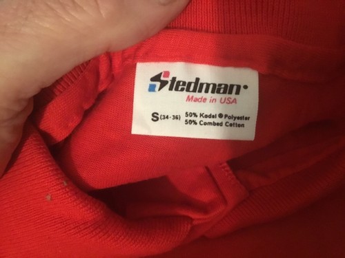 7-11 Red Stedman Short Sleeve Employee Shirt Size Small 34-36 Made In USA - Picture 2 of 3