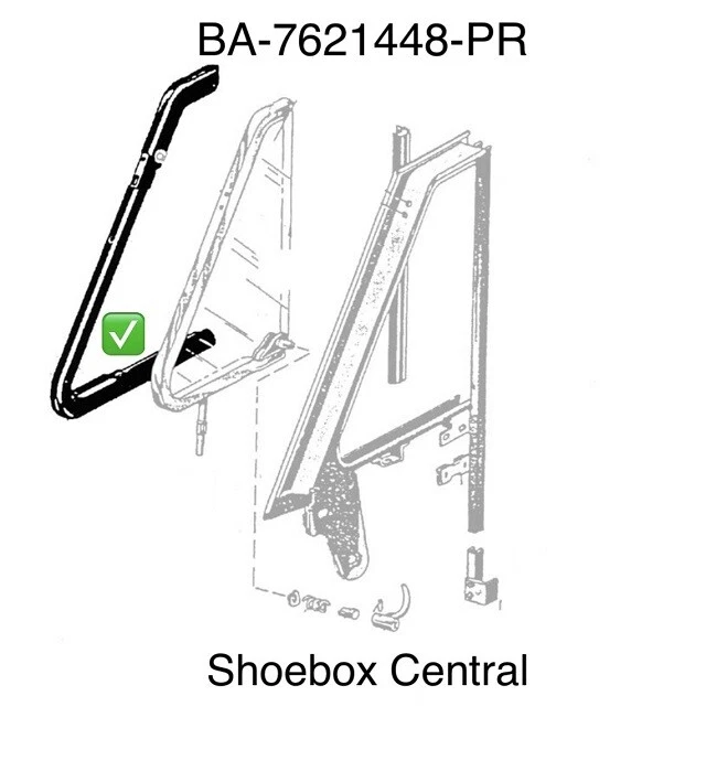 1952 1953 1954 Ford Victoria Convertible Front Vent Window Seals - Imagem 2 de 3