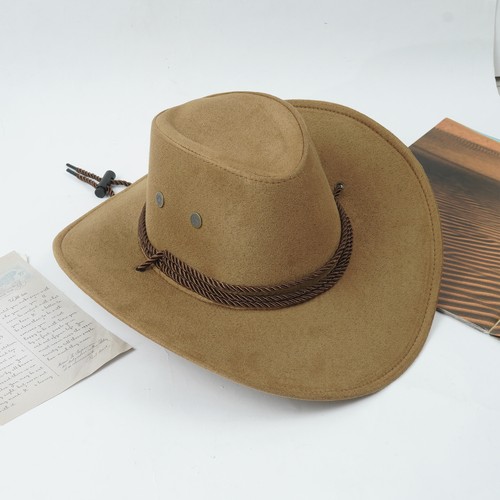 Mens Cowboy Cosplay Costume Breathable Cowgirl Hat Stage Show 3-piece Suit Vest - Picture 14 of 17