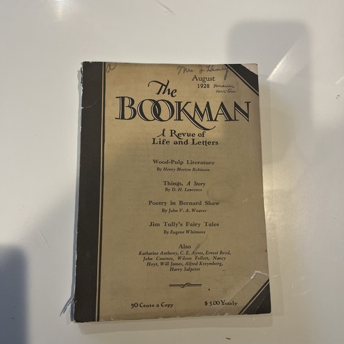 The Bookman Aug 1928 A Revue of Life and Letters Magazine - Bild 1 von 7