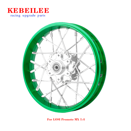 KEBEILEE CNC Aluminum Front Wheel V2 For LOSI Promoto MX motorcycle 1:4 Green - Picture 9 of 19