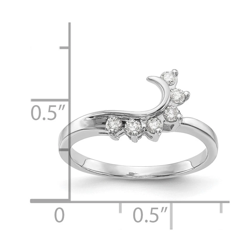Anillo envolvente de diamantes cultivados en laboratorio de oro blanco de 14K para mujer talla 7 Foto 4 de 4