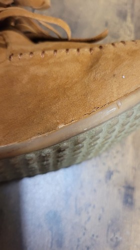 Shoes of Soul Womens 5 Layer Fringed Boots Knee High Moccasin- Tan/brown, Size 8 - Picture 8 of 11