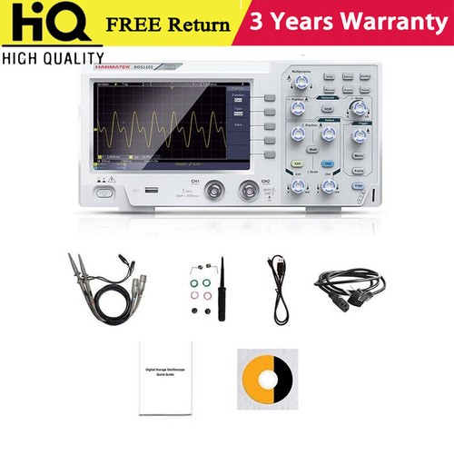 DOS1102 Digital Oscilloscope 110M Bandwidth Dual Channel Mini Oscilloscope 7inch