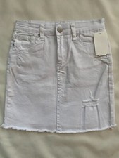 JOE'S JEANS THE MARKIE SKIRT IN BEACHED WHITE DENIM DISTRESSED NEW GIRLS SIZE 14
