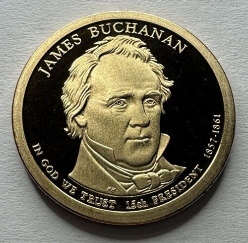 2010-S James Buchanan Presidential PROOF Dollar Coin from US Mint Proof Set - Picture 4 of 7
