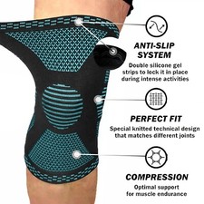 Copper Knee Support Compression Sleeve Brace Patella Arthritis Pain Gym