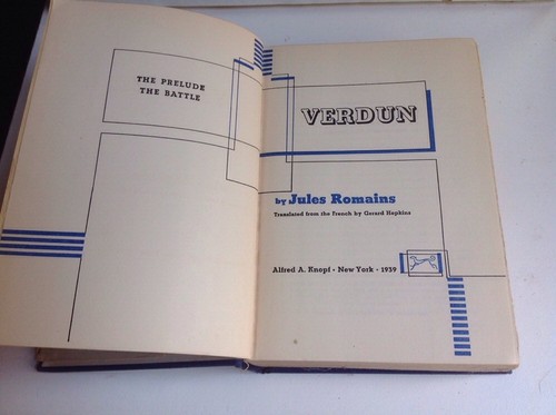 VERDUN, a novel by Jules Romains (1939 HC/DJ 1st US printing ) - Bild 5 von 12