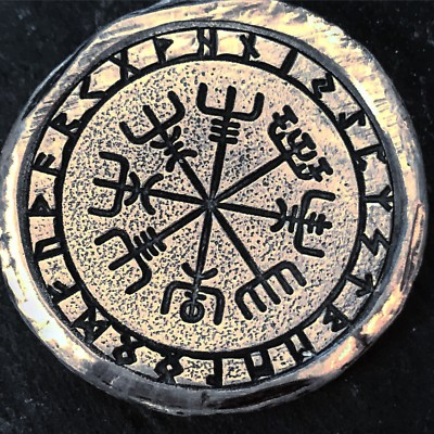 #ad #ad 1 Troy Oz .999 FS MK BarZ Stamped quot;Viking Symbols Roundquot; $59.00