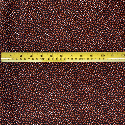 Halloween Zuckermais Stoff Baumwolle kleiner Druck orange rot schwarz 2 7/8 Yards x 42 - Bild 7 von 7