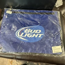 Bud Light Zipper Drawstring Bag New Vinyl