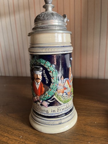 Original THEWALT Limited STEIN: GRAF ZEPPLEIN Luftschiffer Frankfort 1909 #2620 - Picture 4 of 7