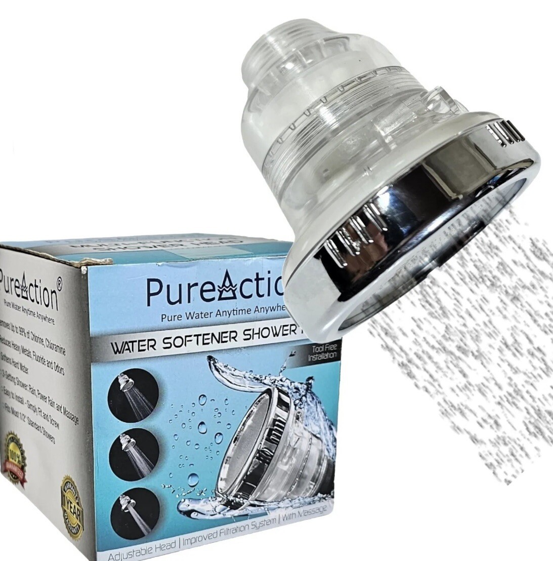 Water Softener Shower Head Filter for Hard Water Chlorine & Fluoride