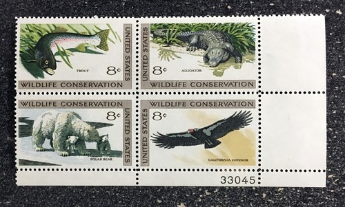 1971US #1427-1430 8c Wildlife Conservation - Plate Block of 4 Mint - Picture 3 of 13