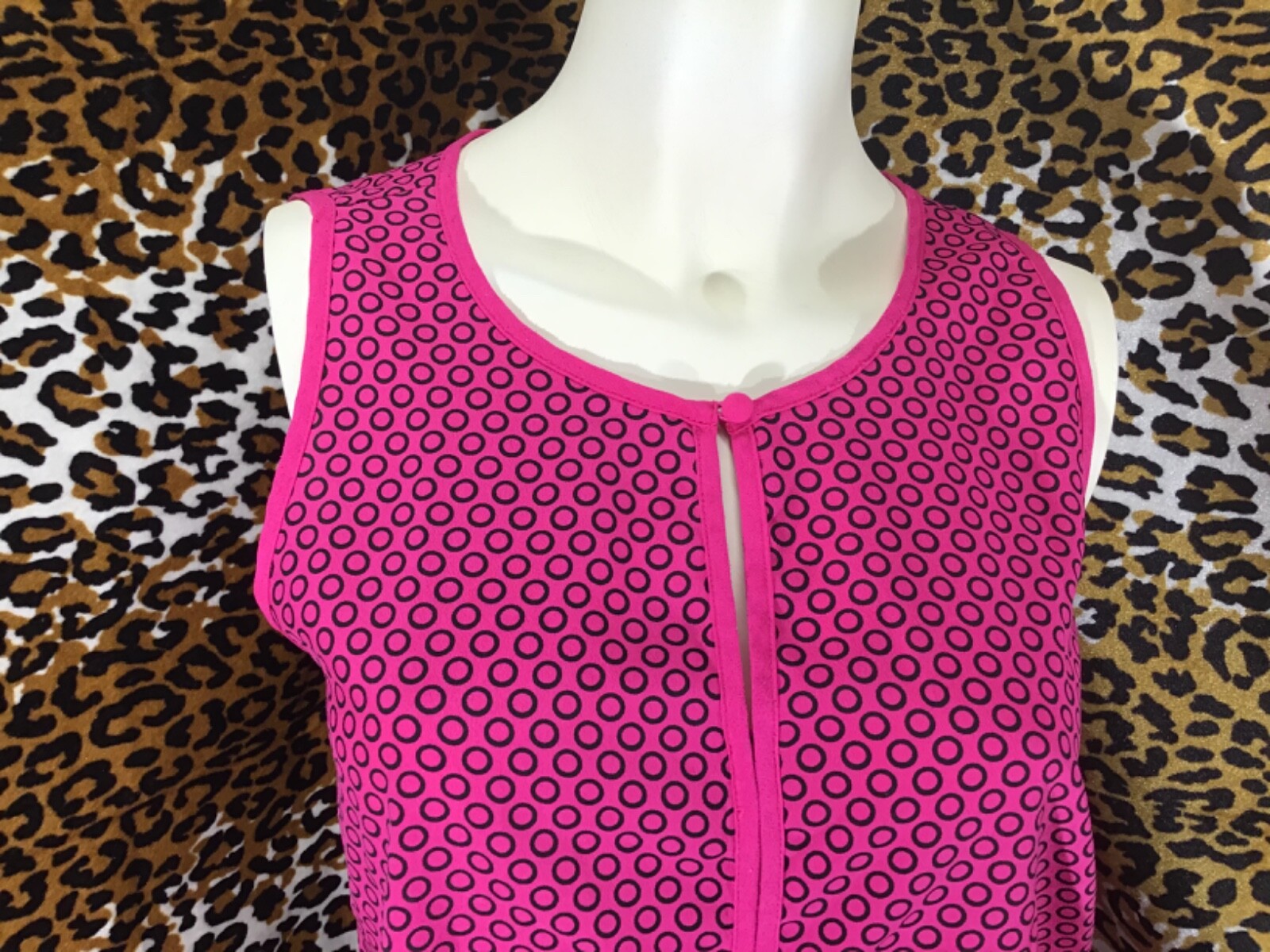 💥 Apt. 9 Sleeveless Top Women's PS Pink with Circles 💥 | eBay