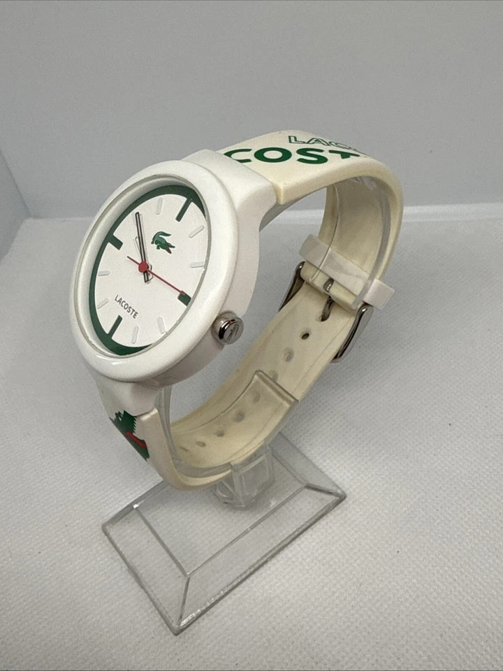Lacoste Goa Green Croc Watch LC.46.1.29.2224 Unisex White Dial Silicone Strap - Image 2 of 4