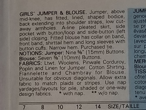 Butterick 6829 Dress Bib Jumper Blouse Top Sewing Pattern Girls 7 JG Hook UC - Picture 6 of 6
