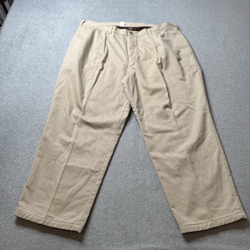 LL Bean Rangeley Hose Herren 44x29 passt 42x29 beige Flanell gefüttert Jagd Erwachsene