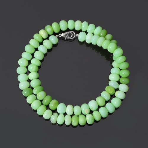 Increíble collar de ópalo caramelo verde | Rondelle liso de 8-9 mm | Plata de ley 925 - Imagen 3 de 4