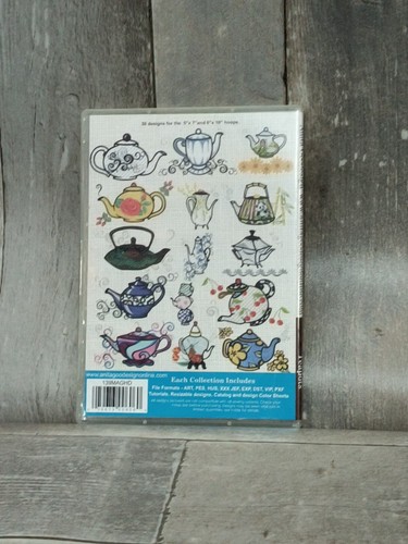 Anita Goodesign Embroidery CD-ROM, Teapots 139MAGHD 30 Designs New - Picture 2 of 2