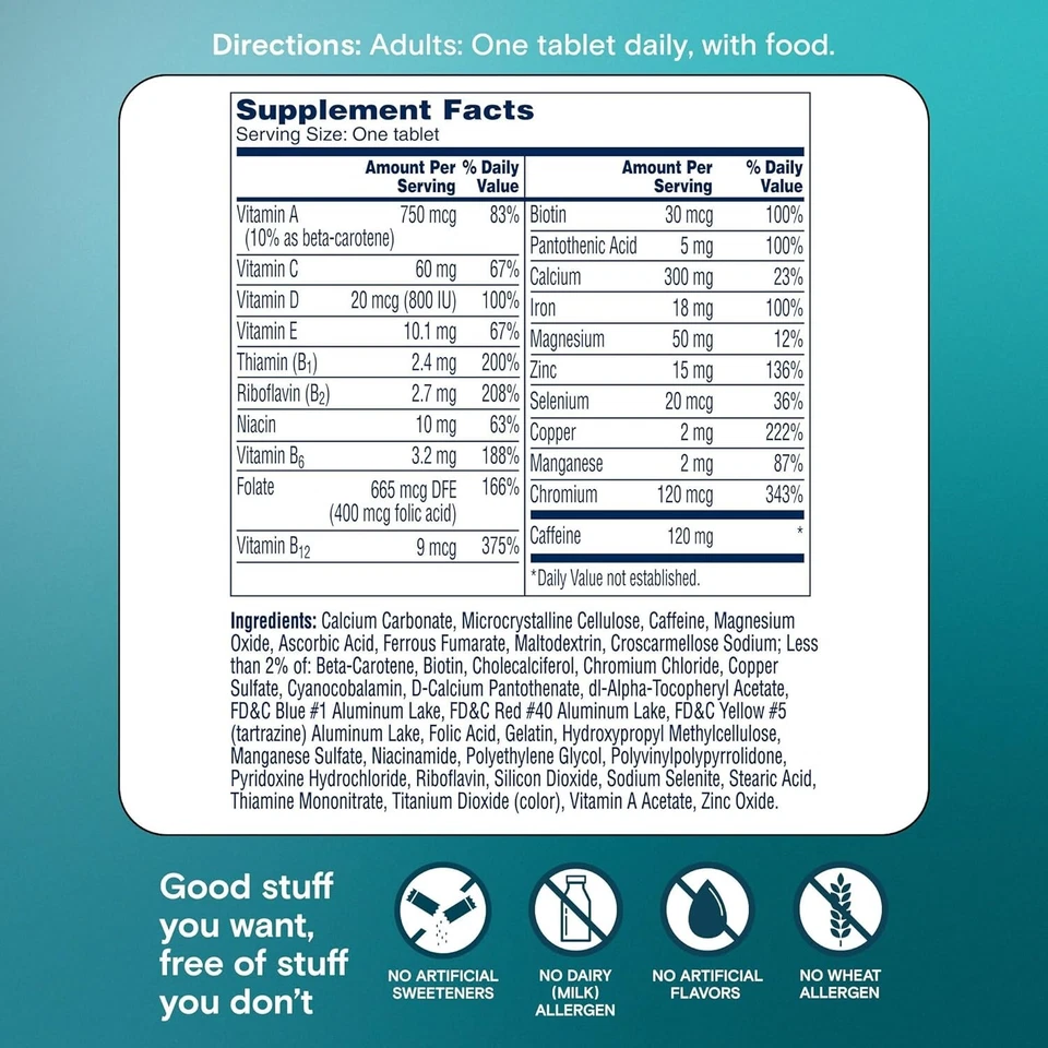One A Day 女士活性代谢日常必需品,多种维生素 120 片 — 第 3/4 张图片