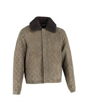 Louis Vuitton Lvse Monogram Shearling Blouson Jacket In Green Leather Intl