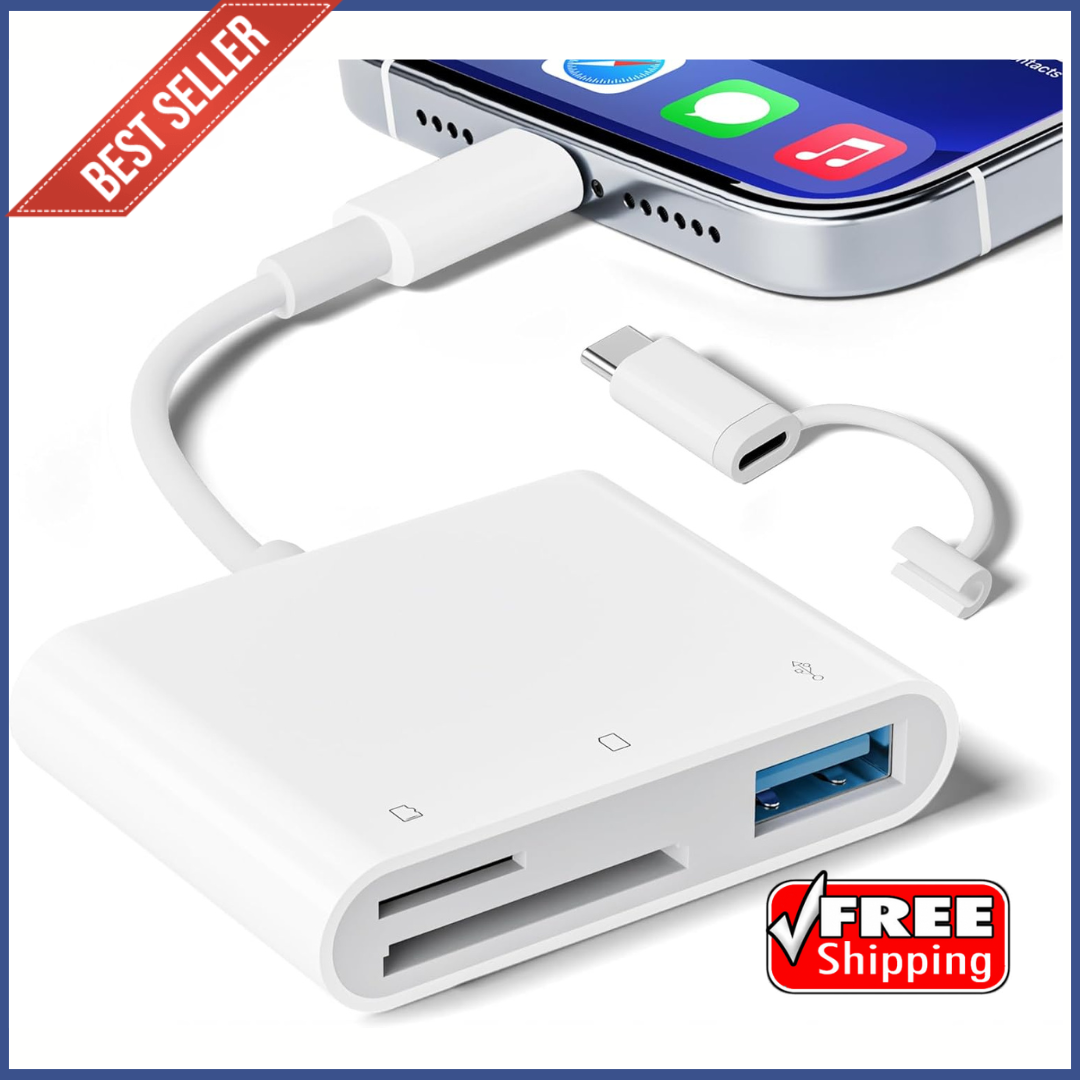 SD Card Reader for Iphone Ipad, Micro SD Card Reader Memory Card Reader with USB-image