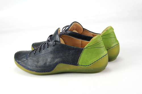 Think Gr.37 Damen Halbschuh Schnürschuh Slipper Sneaker Leder Blau TOP H 322 - Bild 3 von 5