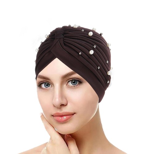 Cappello Indiano Hood Hood Turban Pearl Pearls Hijab Stretch Stretle Bell ☆ - Foto 9 di 20