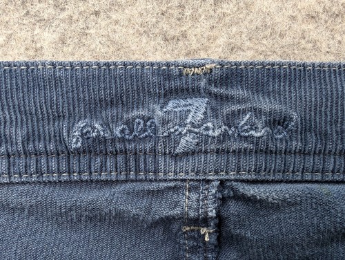 7 For All Mankind Pants Womens 31 Blue Corduroy Low Rise Straight Leg USA Made - Picture 5 of 17