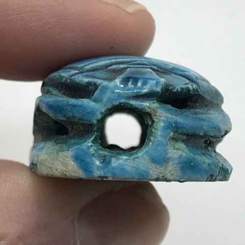 Cuentas de escarabajo talladas en azul de diseño egipcio de colección *6 - Imagen 4 de 12