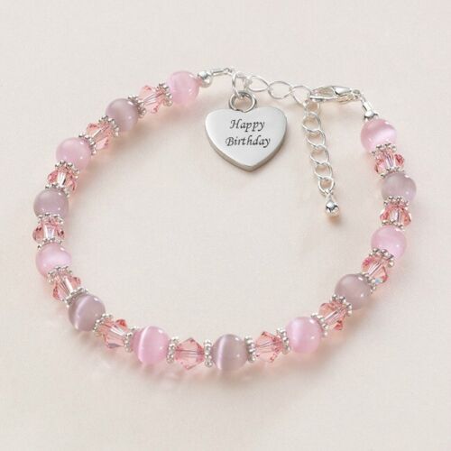 Mädchen Rosa Armband,Personalisiert mit Gratis Gravur,Hübsch,Funkelnde Armband - Bild 3 von 12