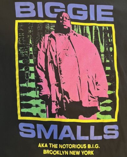 Biggie Smalls Shirt M Size Black Graphic The Notorious B.I.G Pink Brooklyn NY - Picture 2 of 4