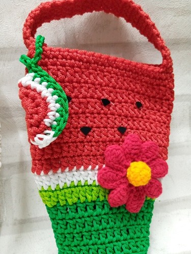 Bunte Polyester Seil Garn Häkeln 30oz. Becher Halter Tasche Handarbeit  - Bild 18 von 20