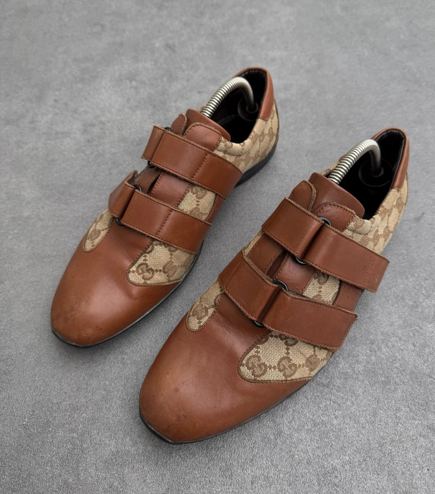Baskets basses marron GUCCI GG SUPREME MONOGRAM Y2K années 2000 EU 42,5 US