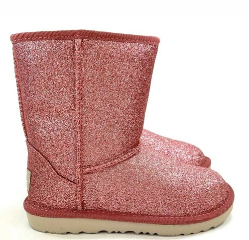 UGG Kid's K Classic Short II Glitter Fashion Boot 1098491K Pink Size 5