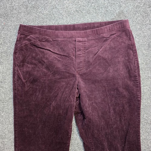 J Jill Pants Women Large Purple Burgundy Skinny Corduroy Stretch Casual Career - Picture 2 of 10