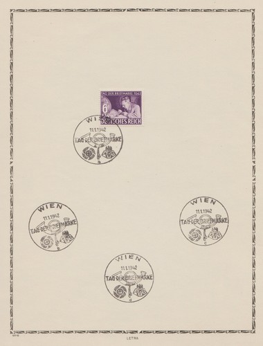 ✔️ DEUTSCHLAND 3. REICH 2. WELTKRIEG SONDERSTEMPEL SONDERSTEMPEL LOT AUF ALBUMBLATT