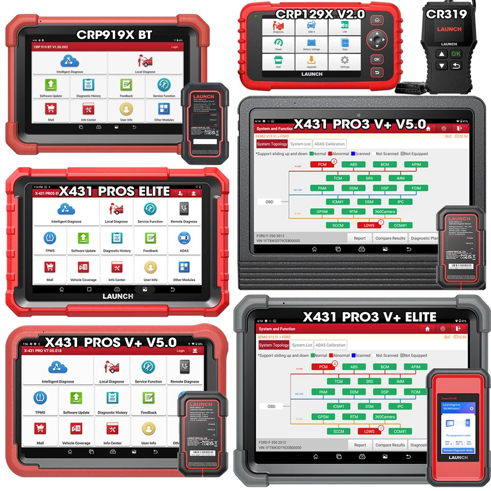 LAUNCH X431 PRO Elite PROS V PAD 7 PRO 5 OBD2 dispositivo diagnostico CRP919X BT CRP129X