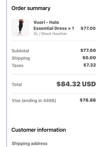 Vuori Halo Essential Tank Dress Size L VW606 - Picture 4 of 4