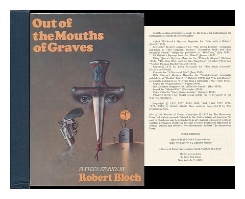 BLOCH, ROBERT Out of the Mouths of Graves 1978 First Edition Hardcover - Imagen 1 de 1