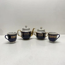 Vintage Ukrainian Cobalt Blue Tea for 2 Teapot Set
