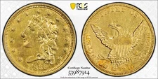 1839 C Charlotte HM-1 $2.50 Classic Head Gold Quarter Eagle PCGS XF Detail