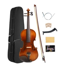 Violin 1/4 size for kids Beginner violin kit solid wood with Case,Bow,Rosin,T...