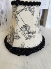 Clip On Lamp Shade~5”H~ Black & Cream Toile Pattern~Beautiful~Beads~Childern