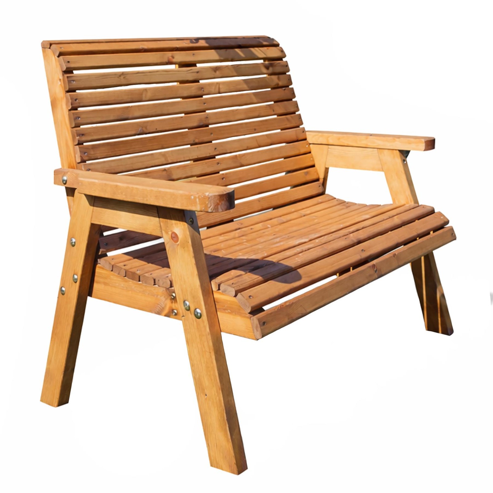 2 Seater Wooden Garden Patio High Back Bench Furniture Hand Made Flat Packed