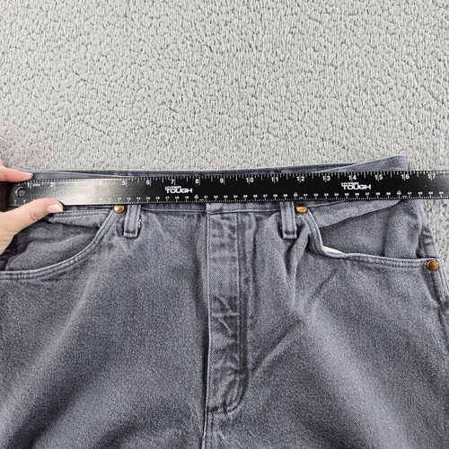 Wrangler Jeans Uomo 33x38 Grigio 13MWZ Taglio Cowboy Western Rodeo Rancher Chore - Foto 6 di 14